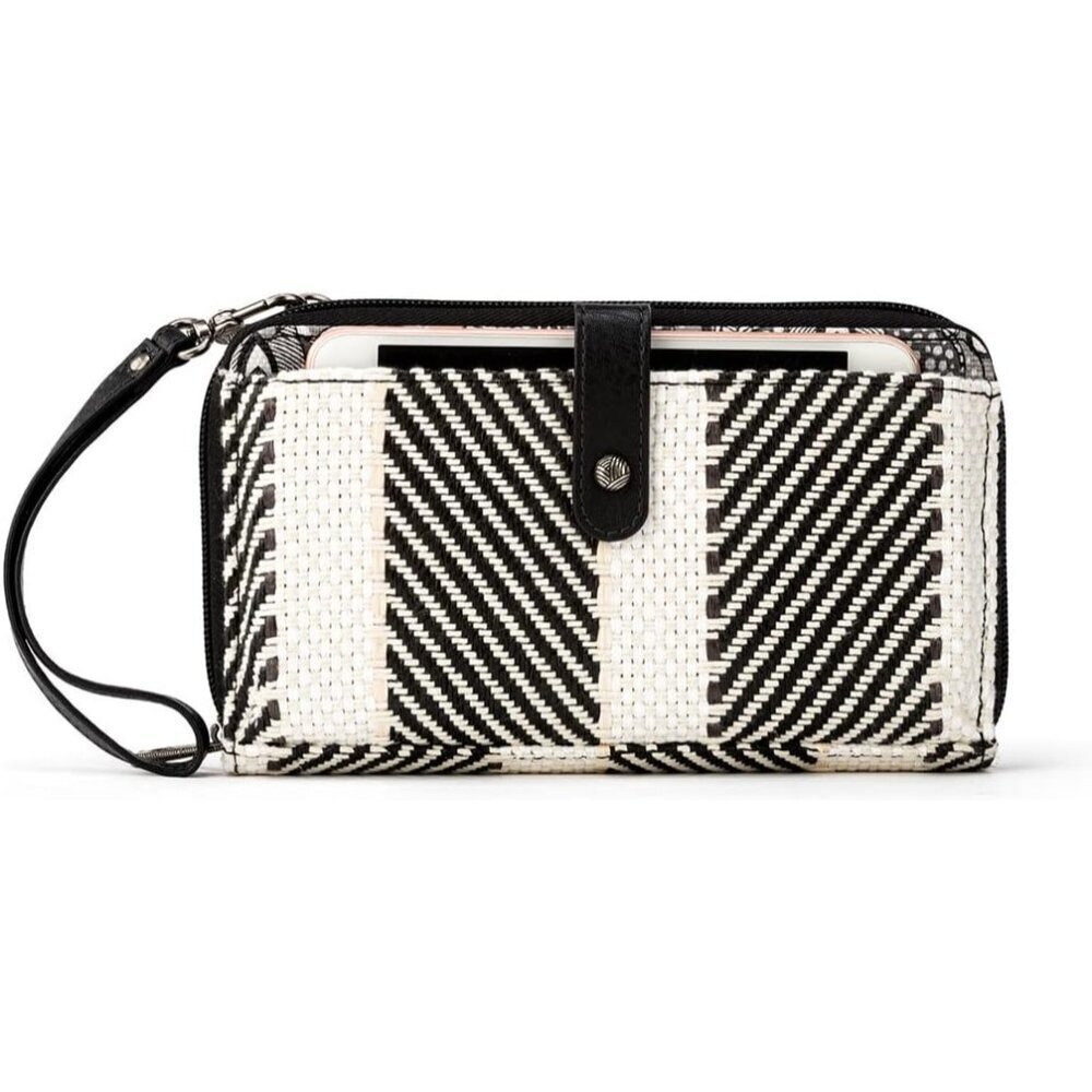 Woven Fabric Large Smartphone Crossbody Bag Multiple Carry Options Eco-Friendly